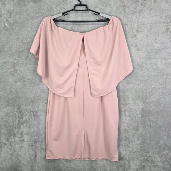 Womens Grace Karin Off Shoulder Pink Cape Dress Polyester Spandex Blend Size 3XL - Picture 5 of 8